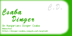 csaba dinger business card